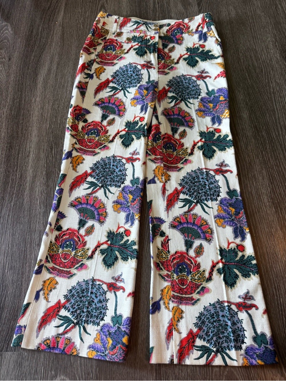 J.Crew Floral Boho Cotton Blend Wide Leg Trousers Size 4 NWOT Classic Preppy